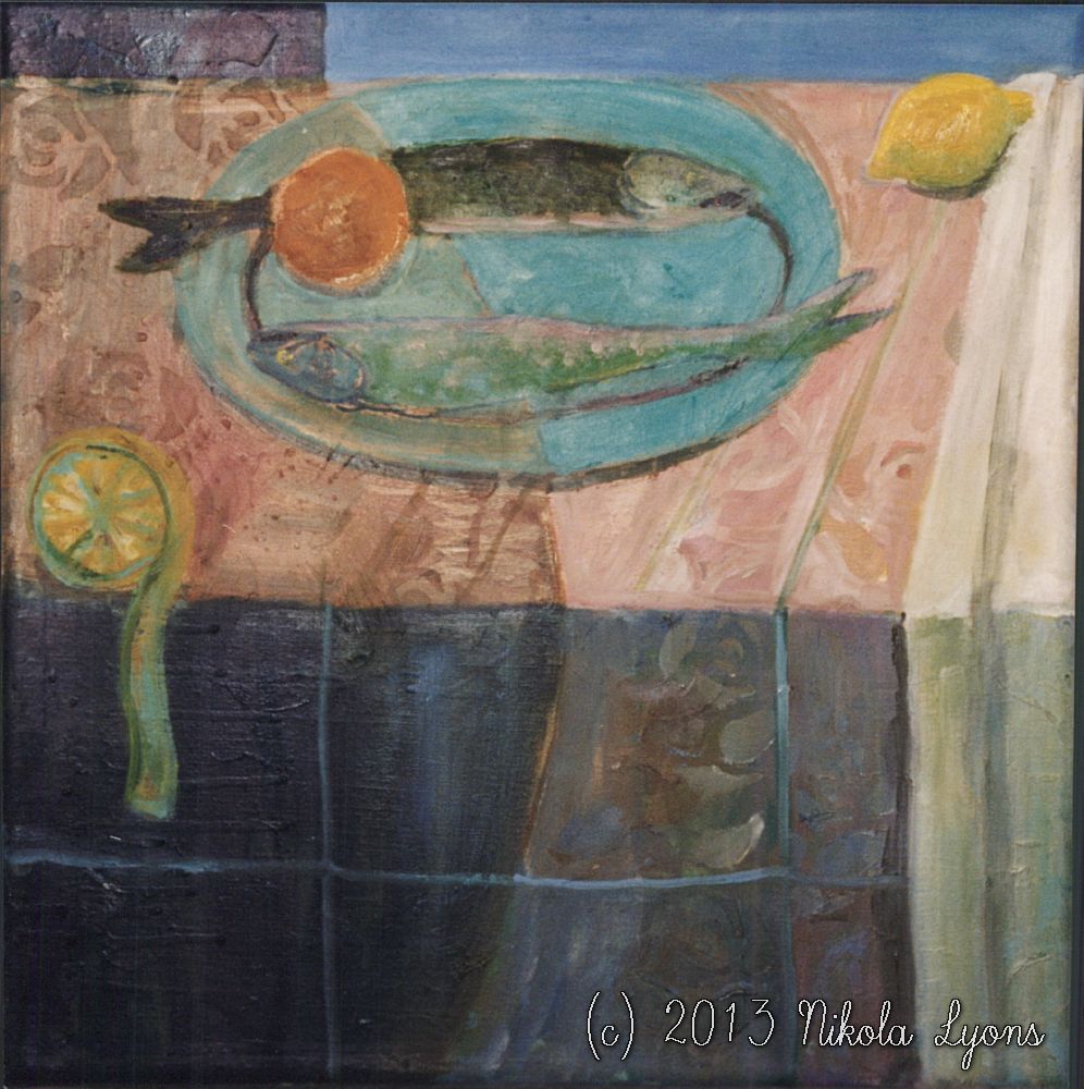 Nikola Lyons: Still Life With Turqoise Plate